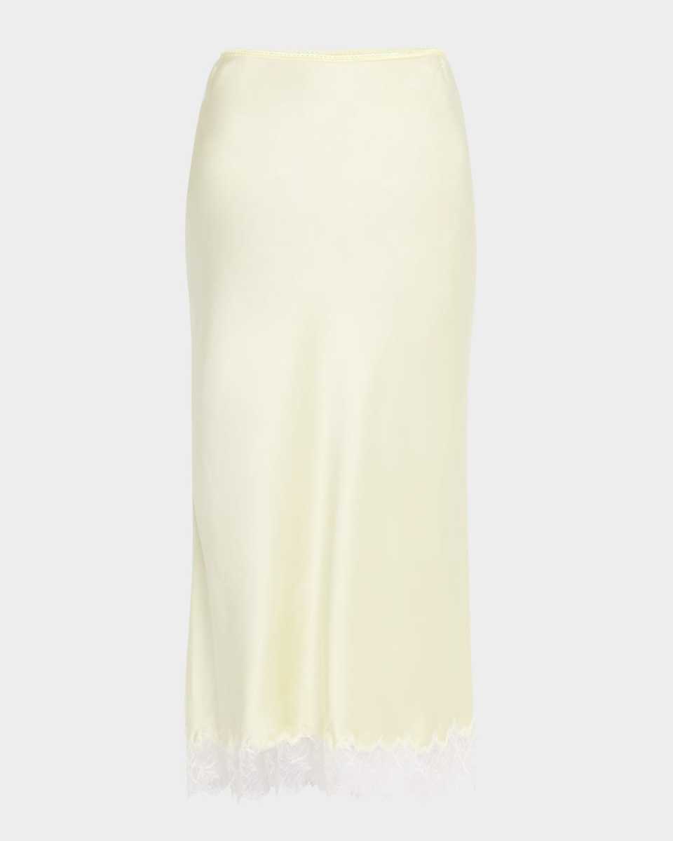 Miranda Scalloped Lace Bias-Cut Skirt
